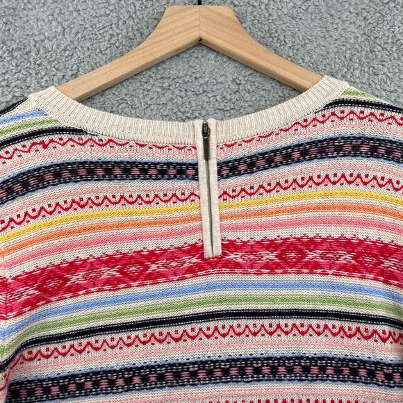 TALBOTS Striped Sweater Women's MP Lambswool Rainbow Colorful Fair Isle Twee - Picture 6 of 10